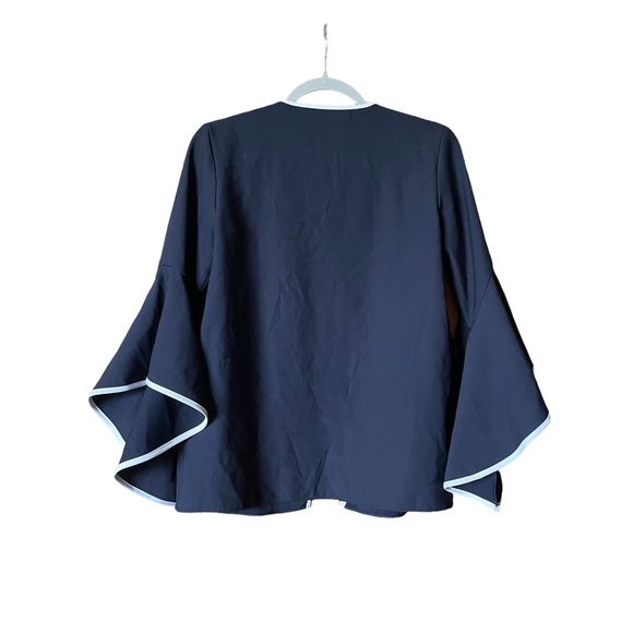 NWT Zara Women’s Black Blazer Cardigan Jacket Bell Sleeves Sz Small - Picture 2 of 7